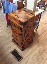 Custom made wood waste basket