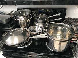 Stainless pots and pans set