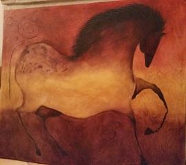 This is an original painting that is 6' x 5' - A gorgeous statement piece of art.