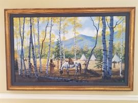 Indian Camp Painting by Hal Sutherland