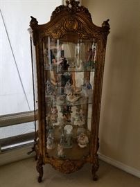Wood Display Case w/Collectibles