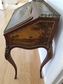 Antique French Writing Desk, Circa 1850/60 - Hand Painted on Top, Front & Sides