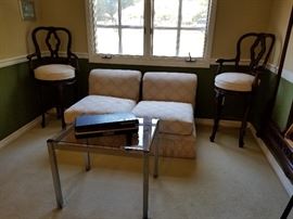 Armless, Upholstered Chairs (6 available)