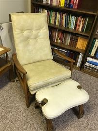 MID CENTURY RECLINER AND A STOOL FROM MIDDLE EAST