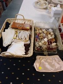 VINTAGE GLOVES, PURSES, JEWELRY