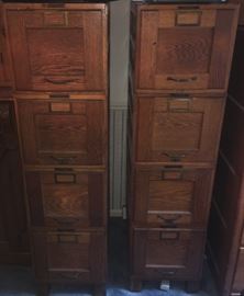 Matched pair of SHAW WALKER Oak File Cabinets