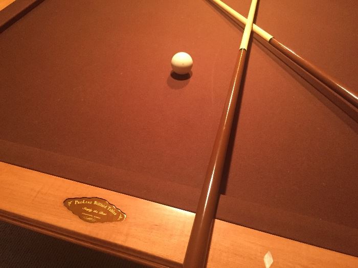 Another view of the top of the ProLine Billard Table - We have reserved an appointment for its placement in your home :)