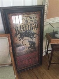 Large framed - Western Rodeo art work