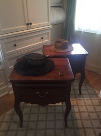 Nightstands - matched set along with Derby hat (Derby Museum) 