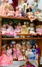 More Barbies & Friends; some with crocheted outfits