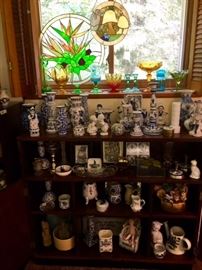 Blue & White Ceramic Items & Glassware