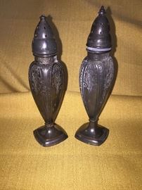 Art Deco silverplate salt and pepper shakers