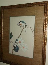Bird and flower water color
