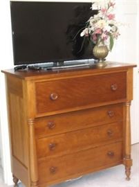 Cherry chest of drawers and 40" Insignia TV