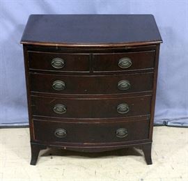 Genuine Mahogany Nightstand with Dovetail Constructed Drawers and Pull-Out Beverage Tray, 26.5"W x 19.5"H x 16.5"D