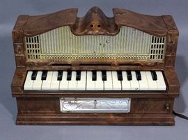 1950's Emenee Electric Golden Pipe Organ No. 200 Toy Organ with Original Box, Works