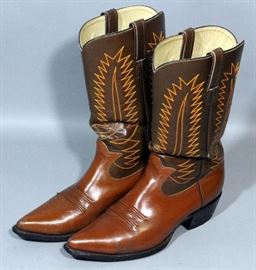 Men's Mexican 631 4498 Stitched Leather Cowboy Western Boots, Size 9D