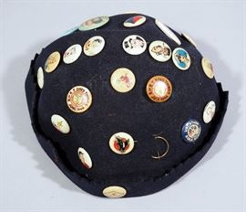 Vintage Beanie with Vintage Kellogg's Comic Pep Pins Pinback Buttons, Approximate Qty 26, Dagwood, Emmy, Periwinkle, Lord Plushbottom, More