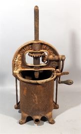 Enterprise MFG Co Model 2092 Lard / Fruit Press / Sausage Stuffer, 10"Dia x 27"H