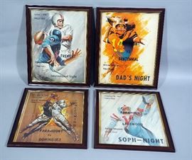 1966 Paramount Pirate Field Framed Football Programs, Qty 4, International Night, Homecoming, Dad's Night, and Soph-Night