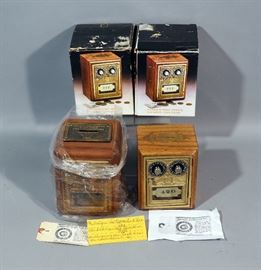Antique Post Office Lock Box Coin Banks with Original Boxes, Qty 2
