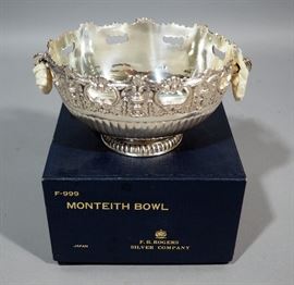 FB Rogers Monteith F-999 Silver Plated Ornate Pedestal Candy Dish, with Original Box
