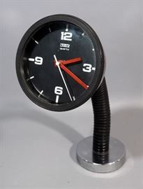 Design Linque Adjustable Tube Worm Gooseneck Desk Clock / Mountable Wall Clock, 17"H, Works