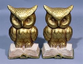 1970 USA Seton Owl Bookends, 7"H