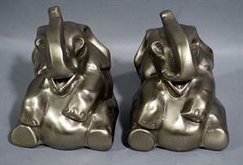 Cheerful Elephant Bookends, 5"H
