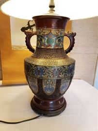 Bronze & Cloisonne Lamp