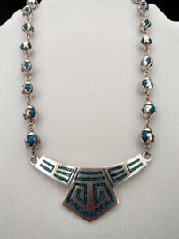Sterling and turquoise necklace