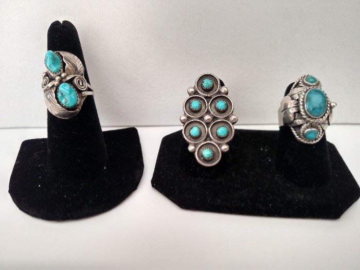 Sterling and turquoise rings