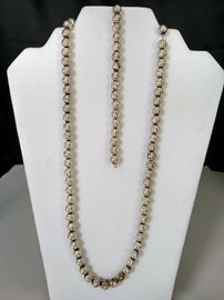 Sterling bead necklace and bracelet