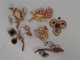 Vintage gold filled pins