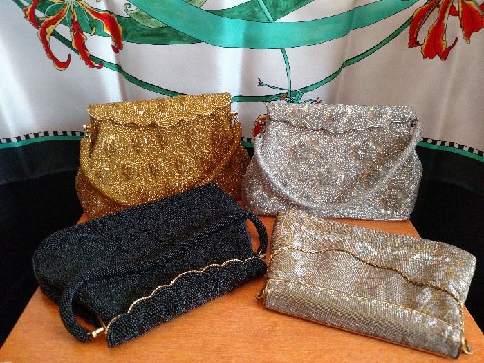 Four vintage beaded purses