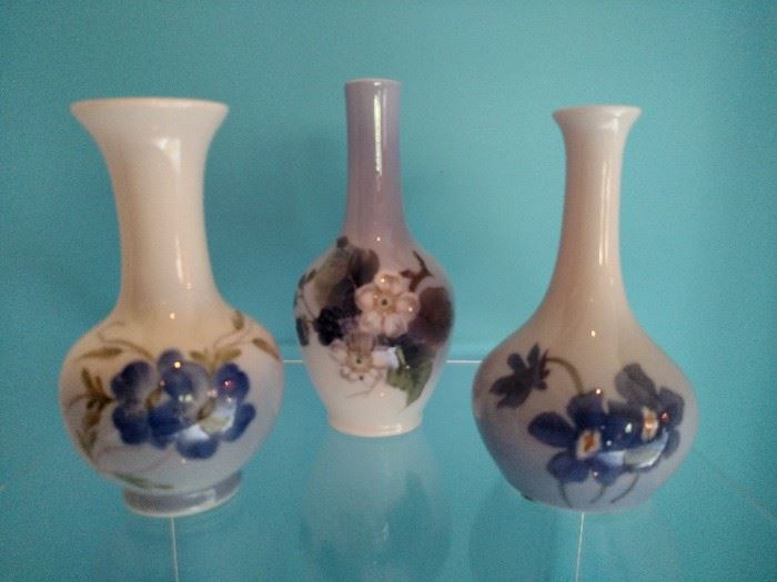Three Royal Copenhagen vases
