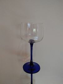 French blue stem glassware