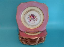 Ten Bavaria Tinschenreuth Decorated in Own Studios luncheon plates