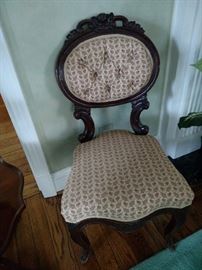 Antique Victorian carved back side chair
