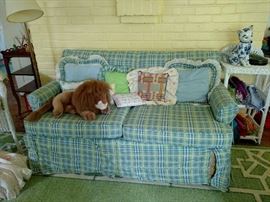 Slip covered sleeper sofa