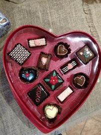 Painted glass candy in a Valentine box, that's mean isn't it?