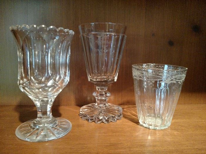 Antique handblown glassware