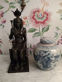 Chinese bronze and ginger jar