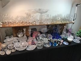 Fine glassware including American brilliant period (1880 - 1915) cut glass