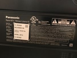 Label from the Panasonic TV.  Note mfg. date of April 2013