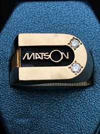 Heavy 10k solid gold with diamonds "Matson" ring