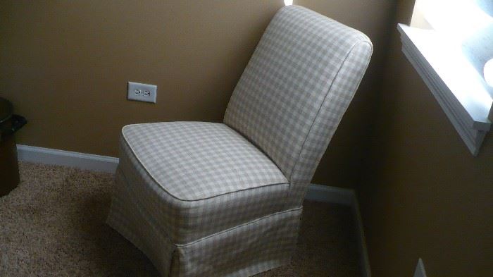 GREY AND WHITE CHAIR   