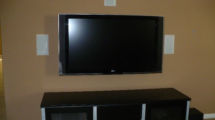 47" TELEVISION  AND BLACK  stand