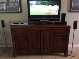 LG Flat Screen, Console/Sidboard, Sony Surround Sound System