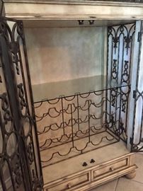 Wrought Iron Cage Style Wine/Liquor Cabinet ~ Interior